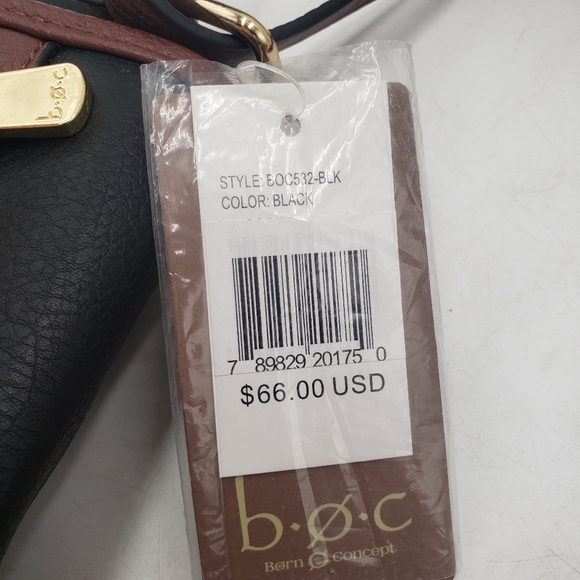 BOC Born Small Shoulder Crossbody Bag Brown Black Adjustable Classic Boho Purse - Picture 15 of 15